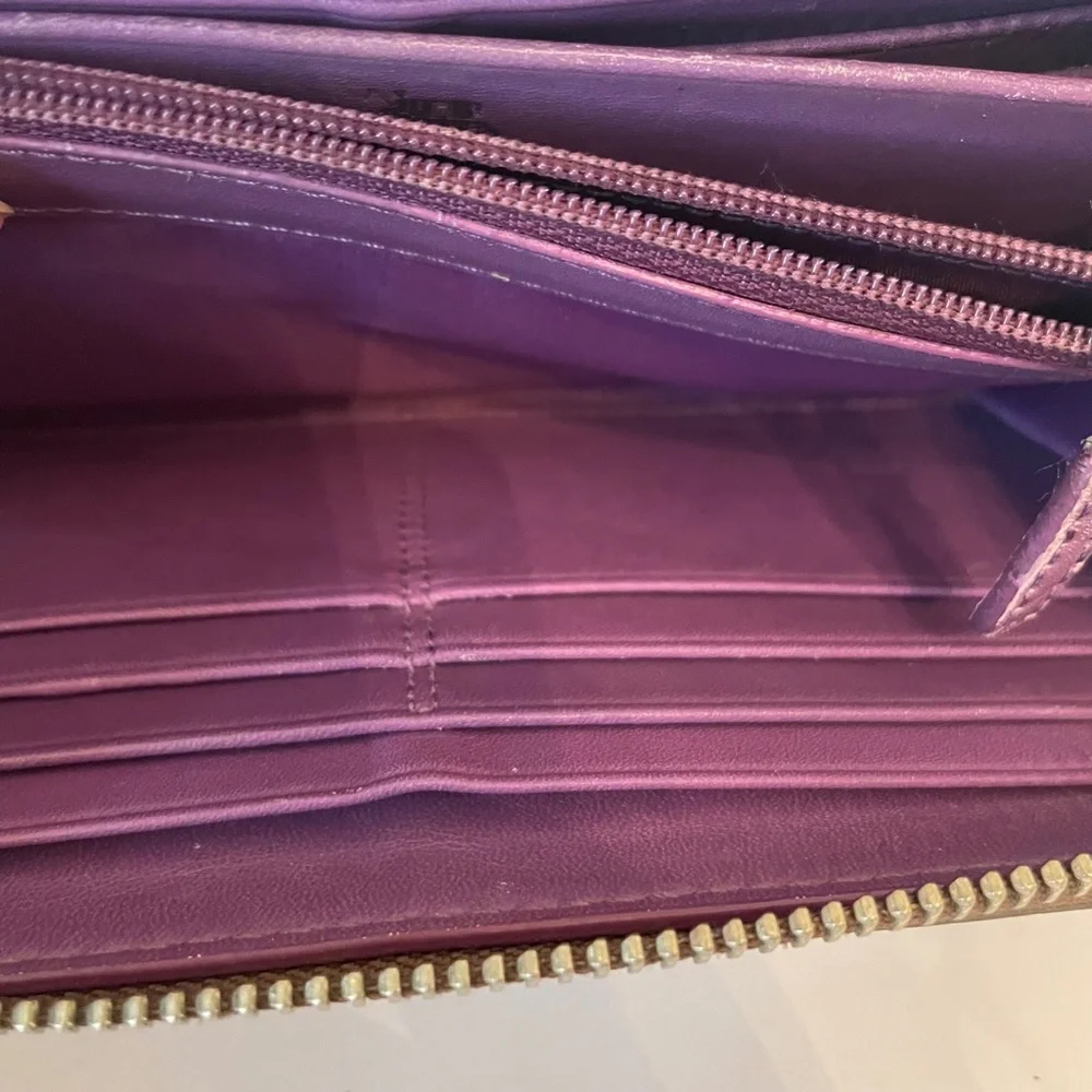 Coach Logo C Long Zip Around Accordion Wallet - Picture 10 of 15